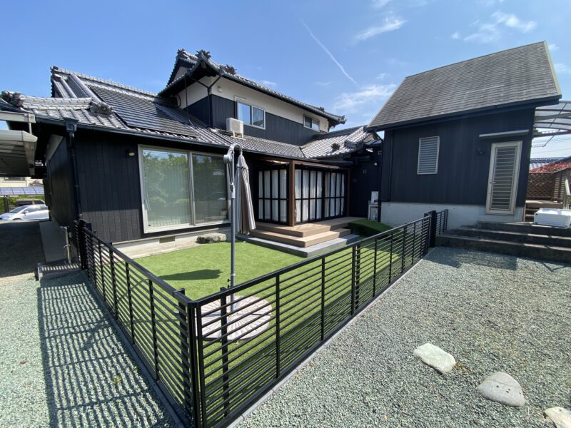 ガーデンルームが心地よいワンちゃんのお庭　愛媛県 新居浜市 外構 エクステリア工事